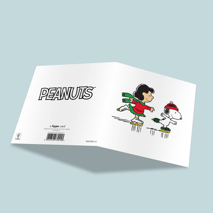 Peanuts | Weihnachtskarte - Schlittschuhlaufen