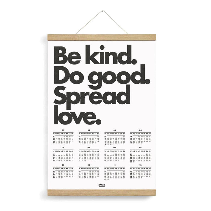 NAVUCKO | Poster-Kalender 2026 – BE KIND. DO GOOD. SPREAD LOVE.