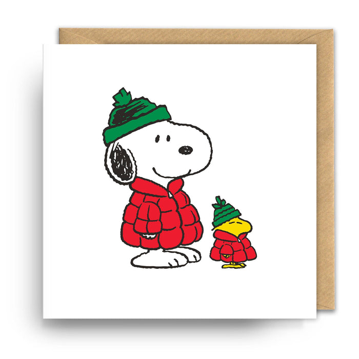 Peanuts | Weihnachtskarte - Snoopy Mantelfreunde