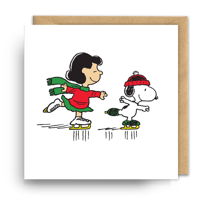 Peanuts | Weihnachtskarte - Schlittschuhlaufen