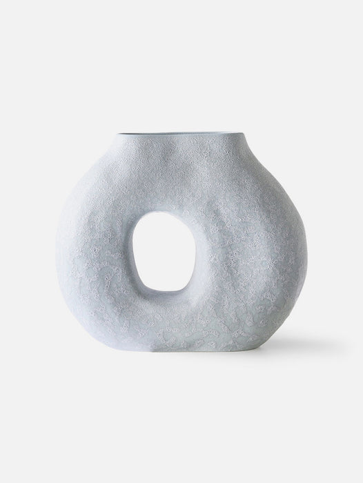 Organic circle Vase - Blumenvase in Eisblau
