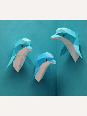 Papiertrophäe - DIY Kit Delphin